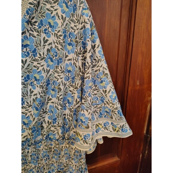 Max Studio Blue and White Floral Midi Dress - Picture 6 of 9